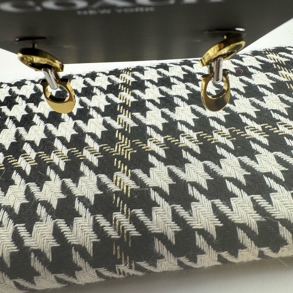 4015-HSOH Coach Dangle Signature Earrings Dangle Two Tone Gold tone & Silver NWT - Picture 5 of 10